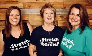 Jill Manly with daughters Megan and Amanda, Stretch-n-Grow International